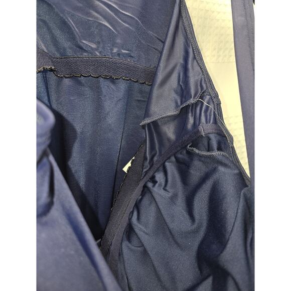 Lands End Tankini Swim Top Women’s Size 12 Ruched Adjustable Underwire Bra Navy - Picture 3 of 7